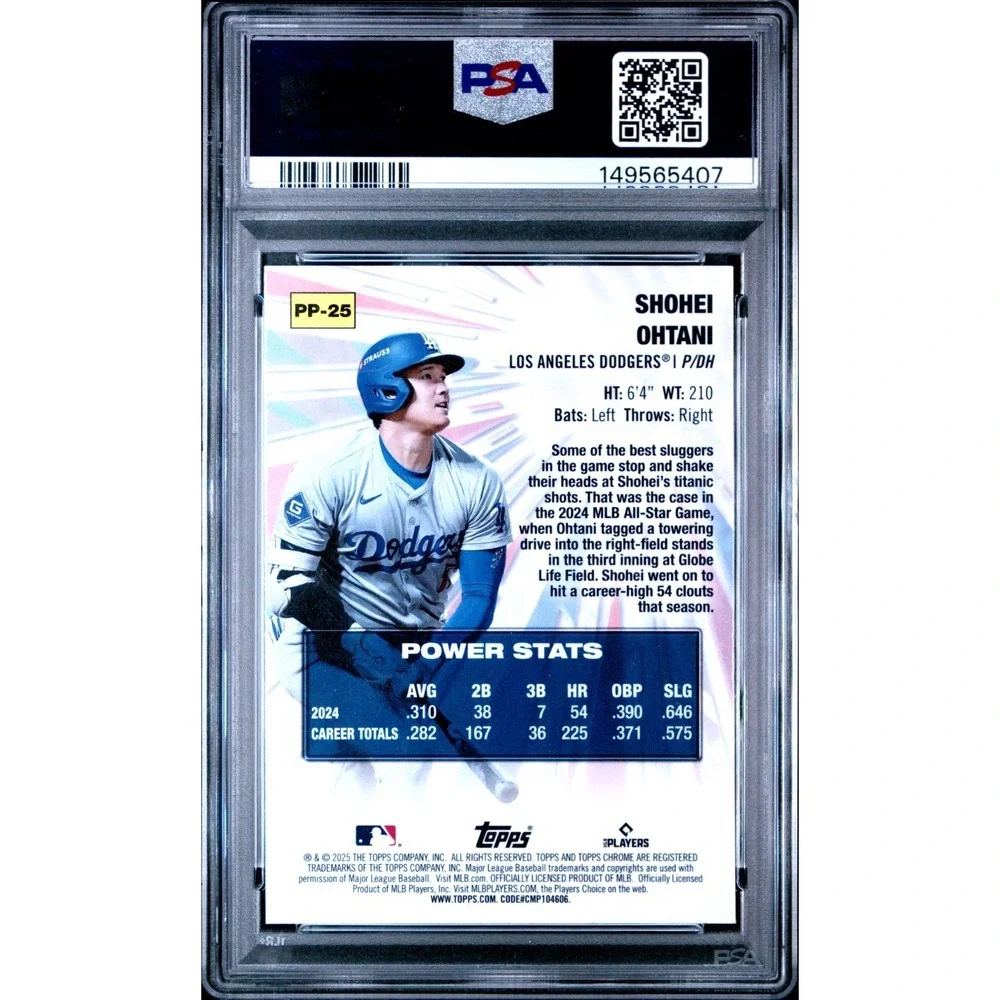 2025 Topps Chrome - Power Players Shohei Ohtani #PP-25 PSA 10 MVP Dodgers